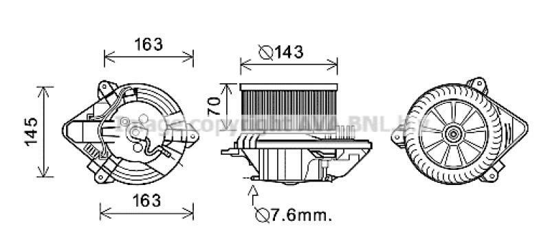 AVA QUALITY COOLING Electric Motor, interior blower