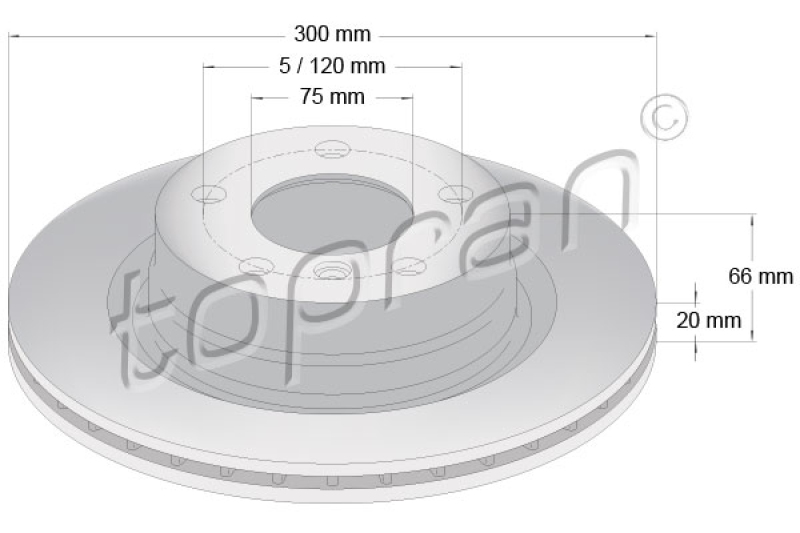 2x TOPRAN Bremsscheibe COATED