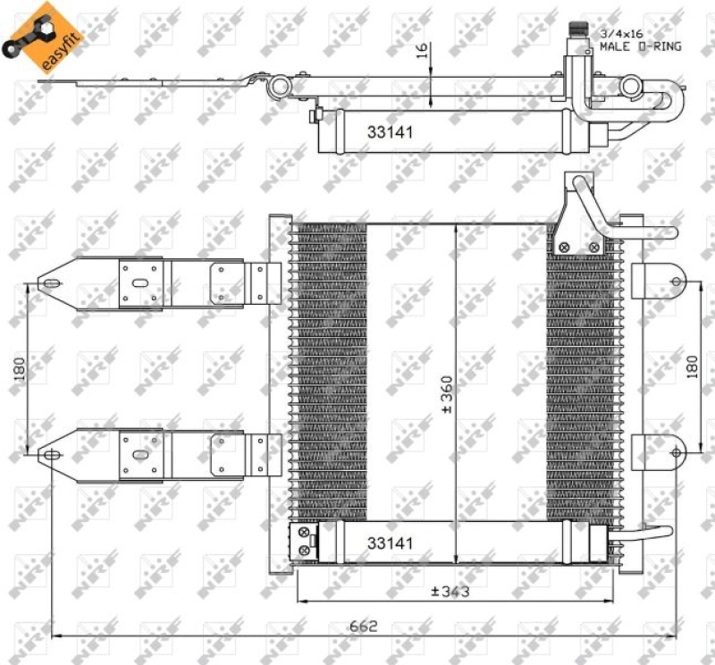 NRF Condenser, air conditioning EASY FIT