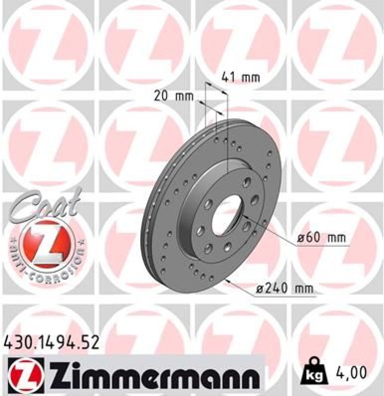 Zimmermann Sport Bremsscheiben + Zimmermann Bremsbeläge