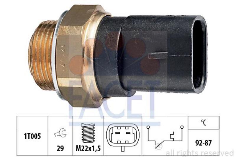 FACET Temperature Switch, radiator fan Made in Italy - OE Equivalent