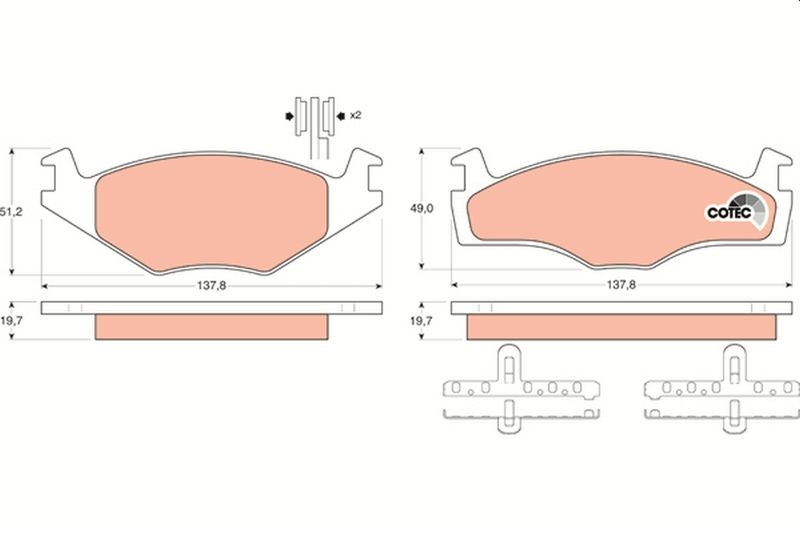 TRW Brake Pad Set, disc brake COTEC