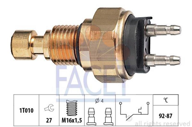 FACET Temperature Switch, radiator fan Made in Italy - OE Equivalent