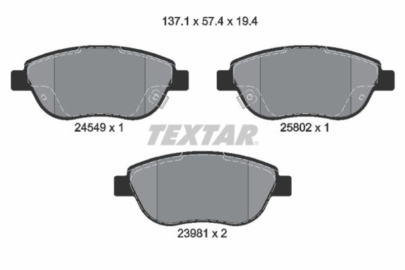 TEXTAR Bremsbelagsatz, Scheibenbremse Q+