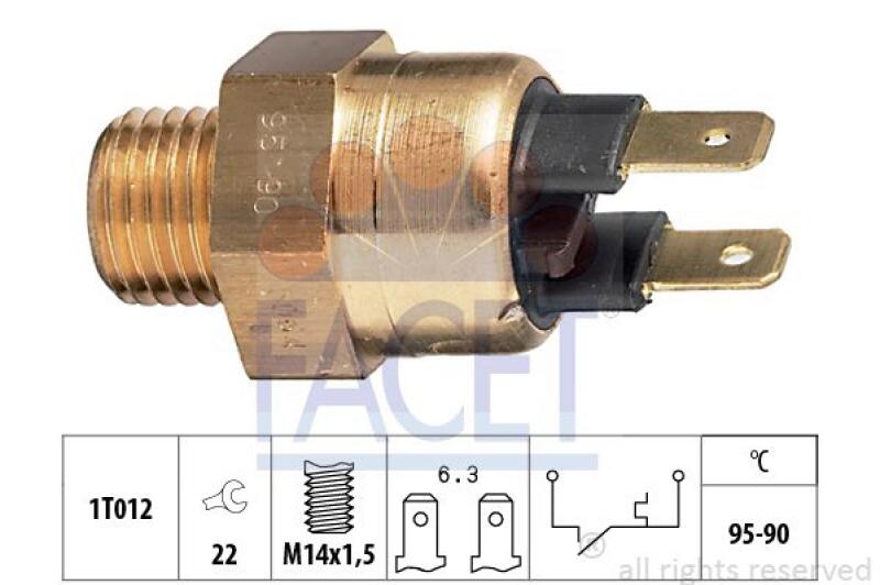 FACET Temperature Switch, radiator fan Made in Italy - OE Equivalent