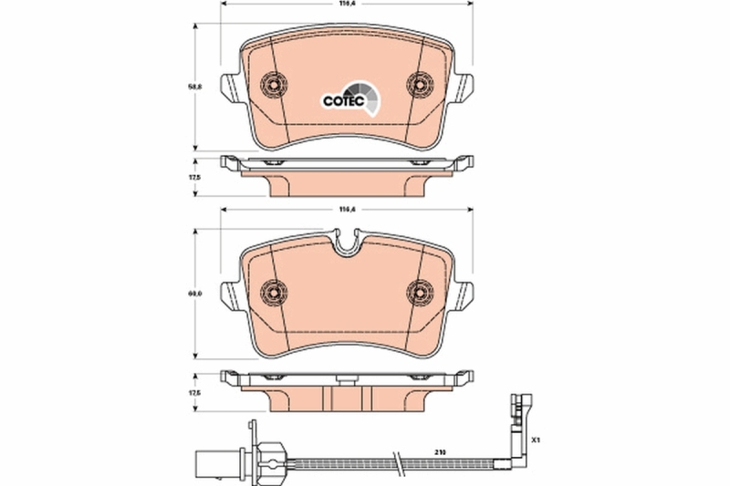 TRW Brake Pad Set, disc brake COTEC