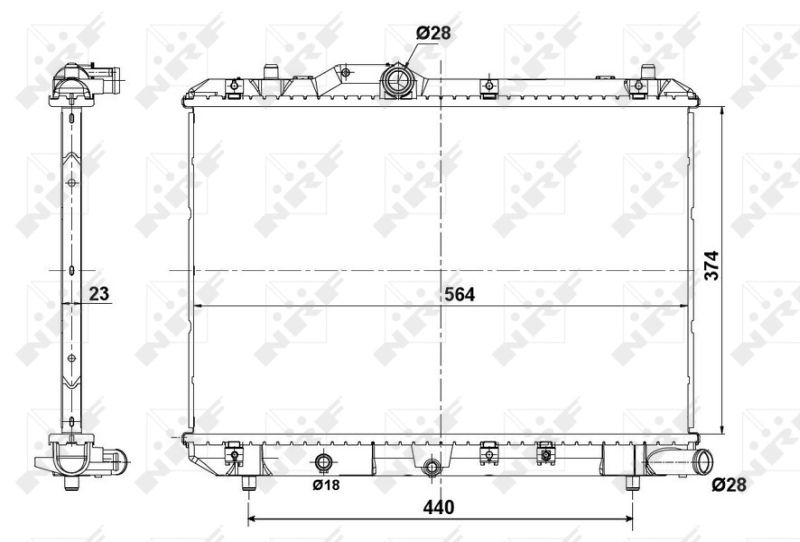 NRF Radiator, engine cooling EASY FIT