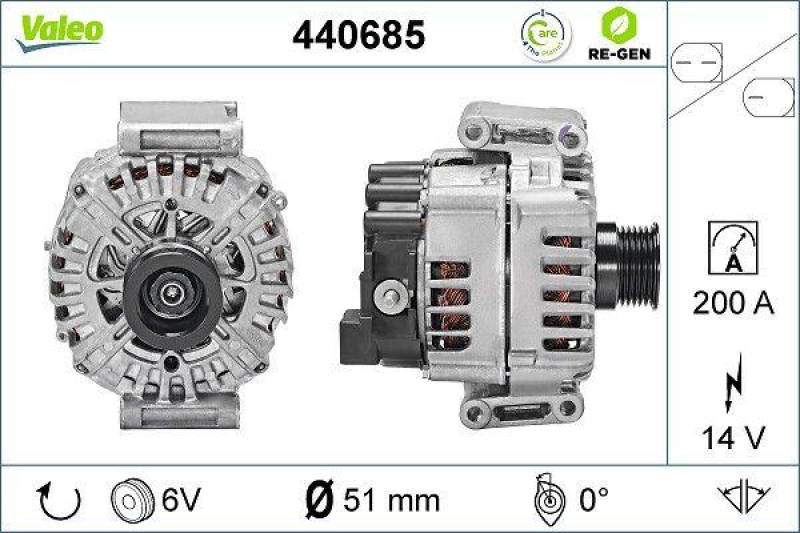 VALEO Alternator VALEO RE-GEN REMANUFACTURED