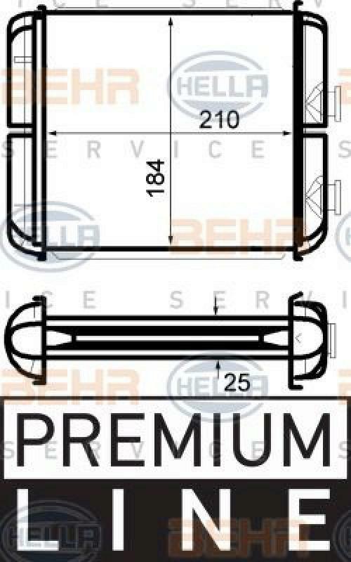 HELLA Heat Exchanger, interior heating BEHR HELLA SERVICE