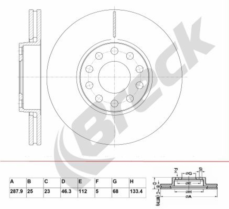 2x BRECK Brake Disc