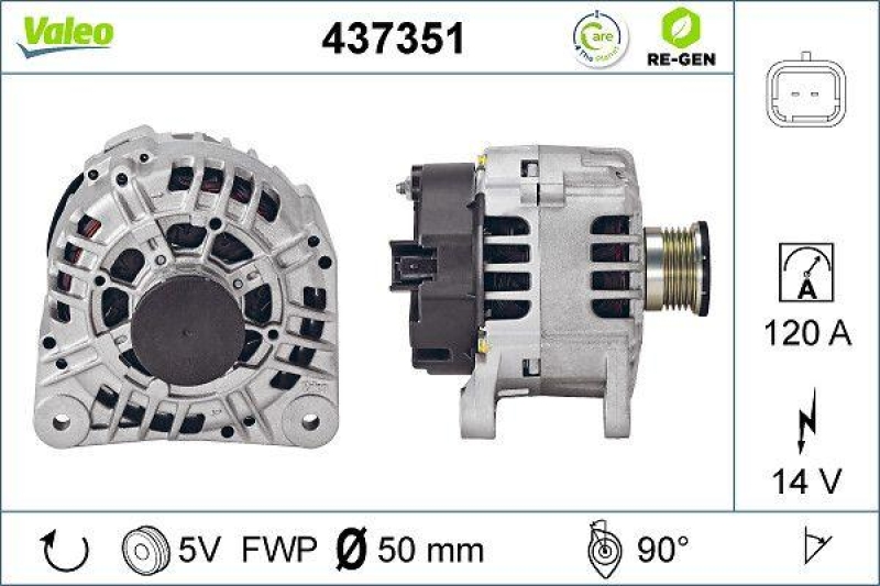 VALEO Alternator VALEO RE-GEN REMANUFACTURED