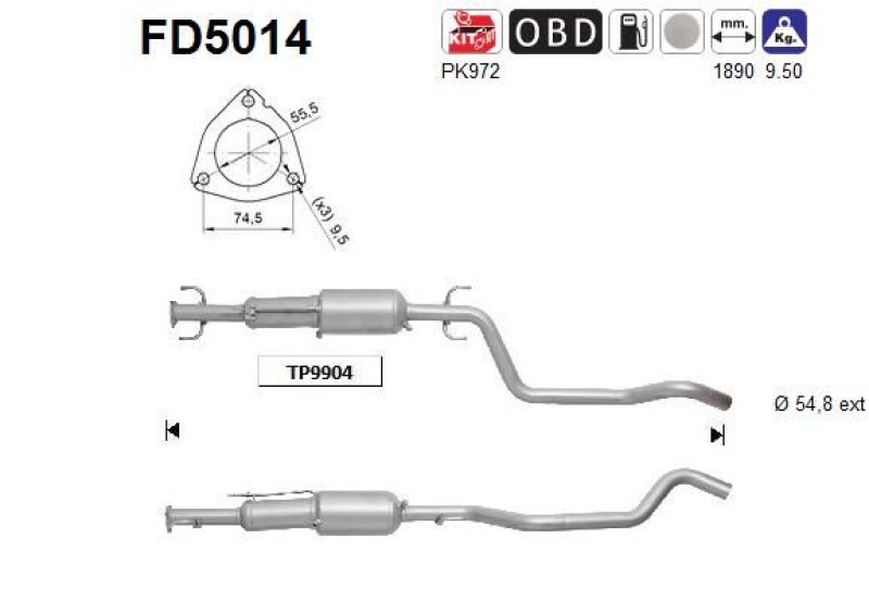 AS Soot/Particulate Filter, exhaust system