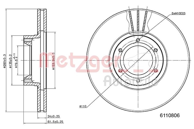 METZGER Brake Disc