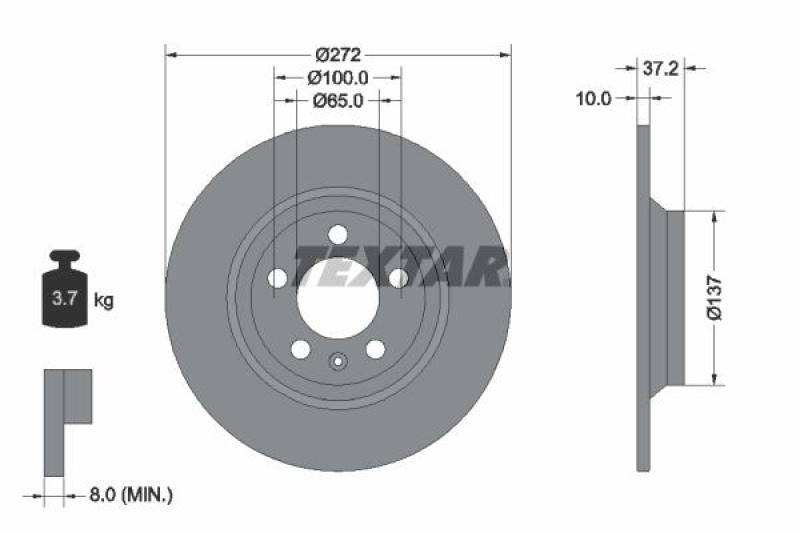 2x TEXTAR Bremsscheibe PRO