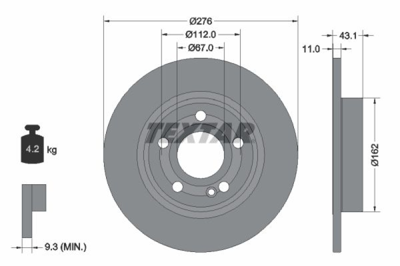 2x TEXTAR Bremsscheibe PRO