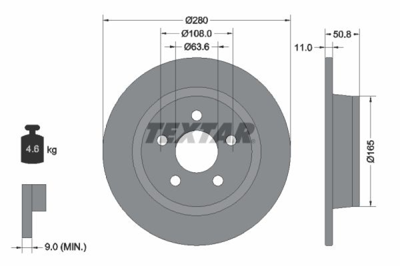 2x TEXTAR Bremsscheibe PRO