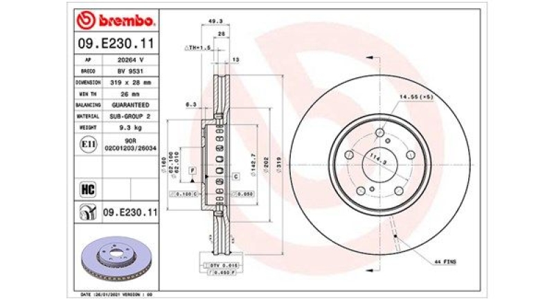 2x MAGNETI MARELLI Bremsscheibe