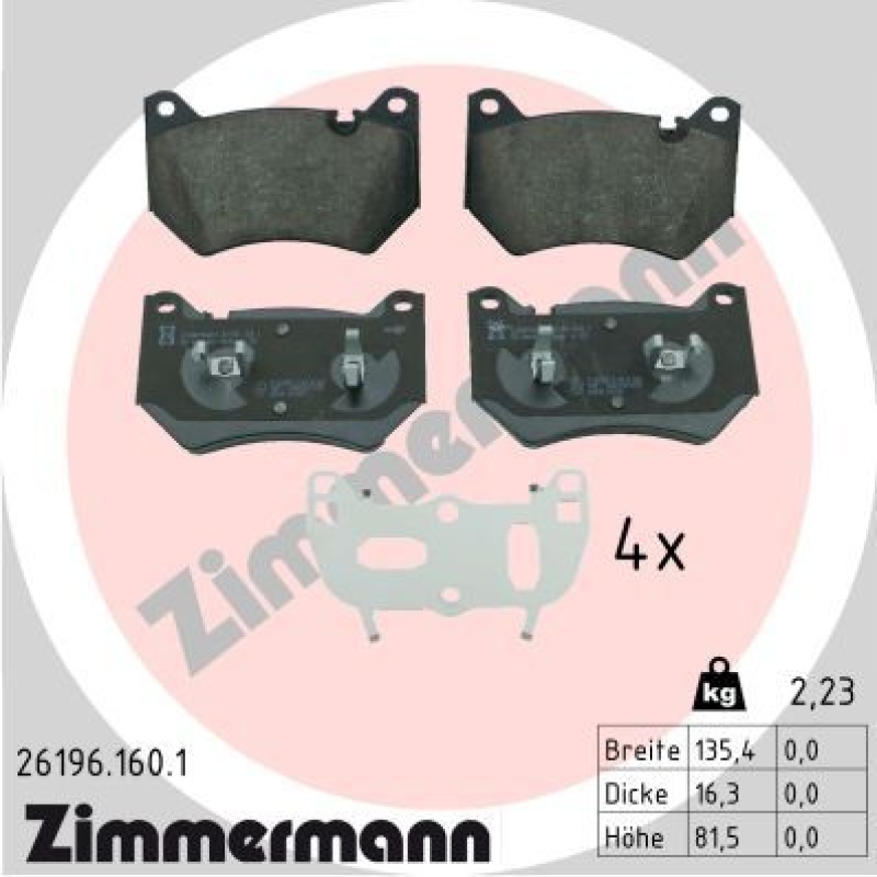 ZIMMERMANN Brake Pad Set, disc brake