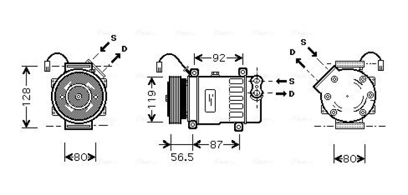 AVA QUALITY COOLING Compressor, air conditioning