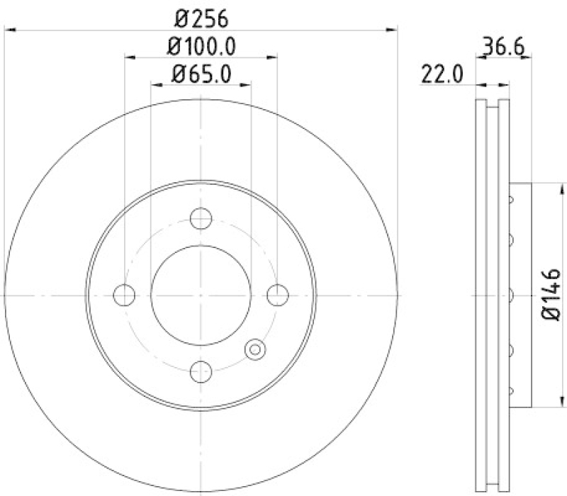 2x HELLA Brake Disc PRO