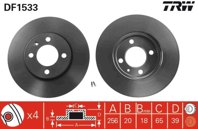 2x TRW Brake Disc