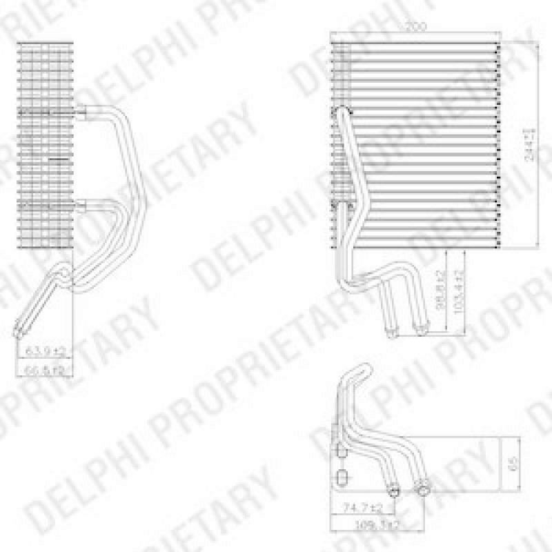 DELPHI Evaporator, air conditioning