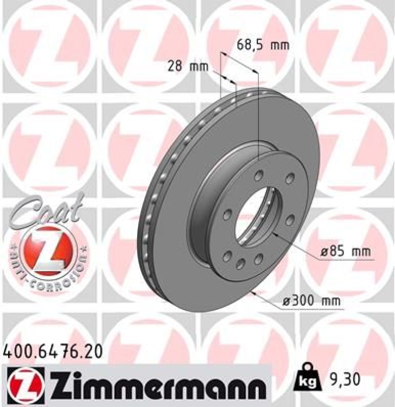 2x ZIMMERMANN Bremsscheiben Ø300mm + Beläge Vorne passend für MB Sprinter (B906)