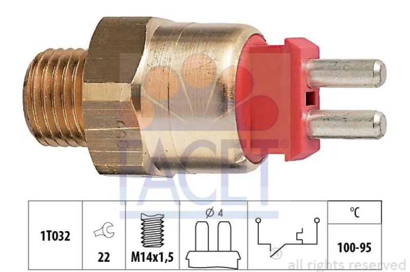 FACET Temperature Switch, radiator fan Made in Italy - OE Equivalent