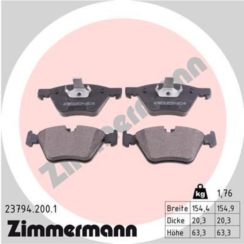 2x ZIMMERMANN Bremsscheiben Ø300mm + Beläge Vorne passend für BMW 3 (E90) (E91)