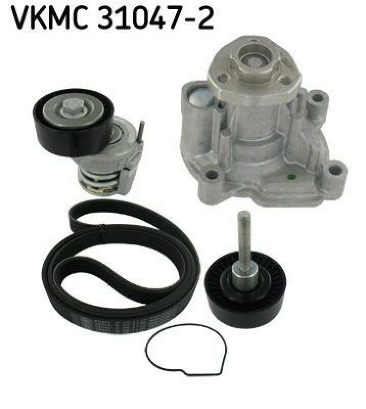 SKF Water Pump + V-Ribbed Belt Kit