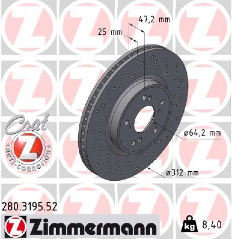 2x ZIMMERMANN Bremsscheibe SPORT Z