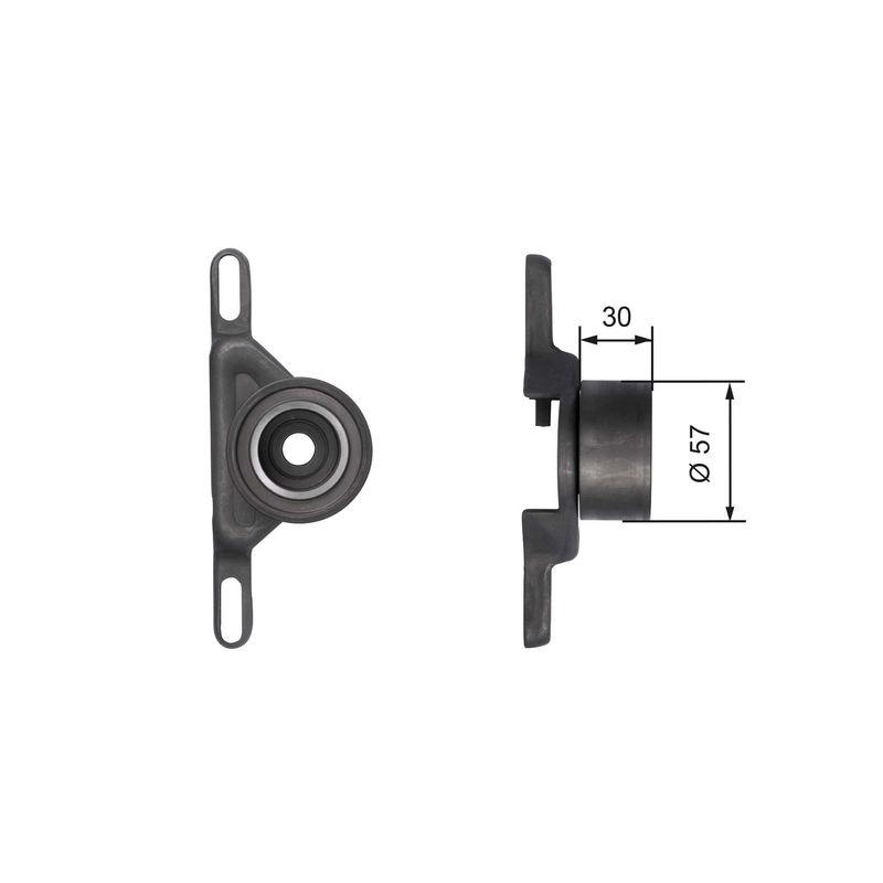 GATES Tensioner Pulley, timing belt PowerGrip®