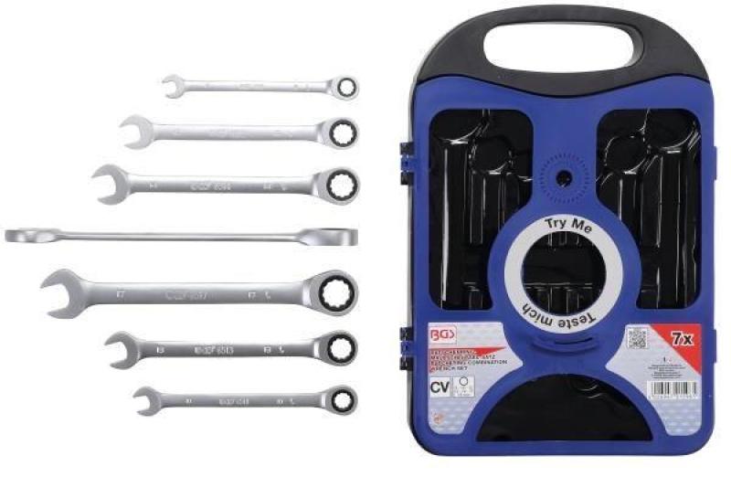 BGS Ratchet Ring Open-ended Spanner Set