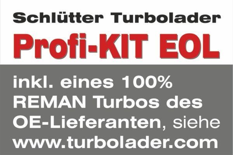 SCHLÜTTER TURBOLADER Lader, Aufladung END of LIFE PROFIKIT - mit Orginal Mitsubishi REMAN