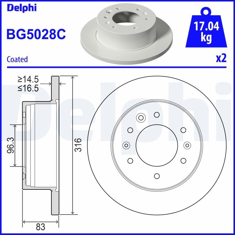 2x DELPHI Bremsscheibe