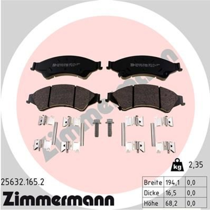 ZIMMERMANN Brake Pad Set, disc brake