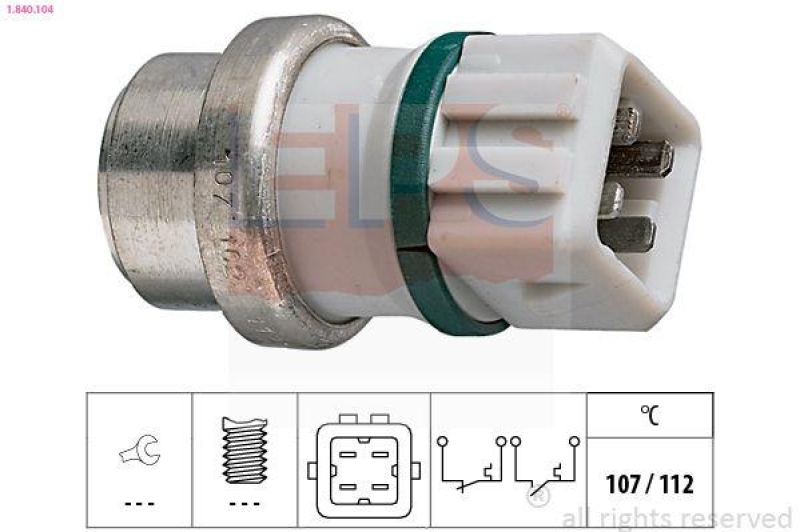 EPS Temperaturschalter, Kühlmittelwarnlampe Made in Italy - OE Equivalent