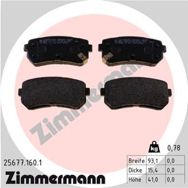 ZIMMERMANN Brake Pad Set, disc brake