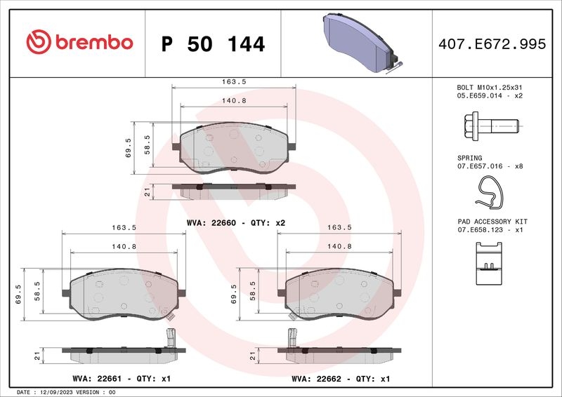 BREMBO Brake Pad Set, disc brake PRIME LINE