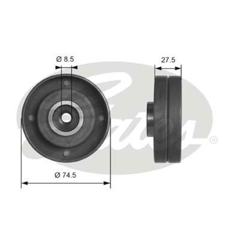 GATES Deflection/Guide Pulley, timing belt PowerGrip®