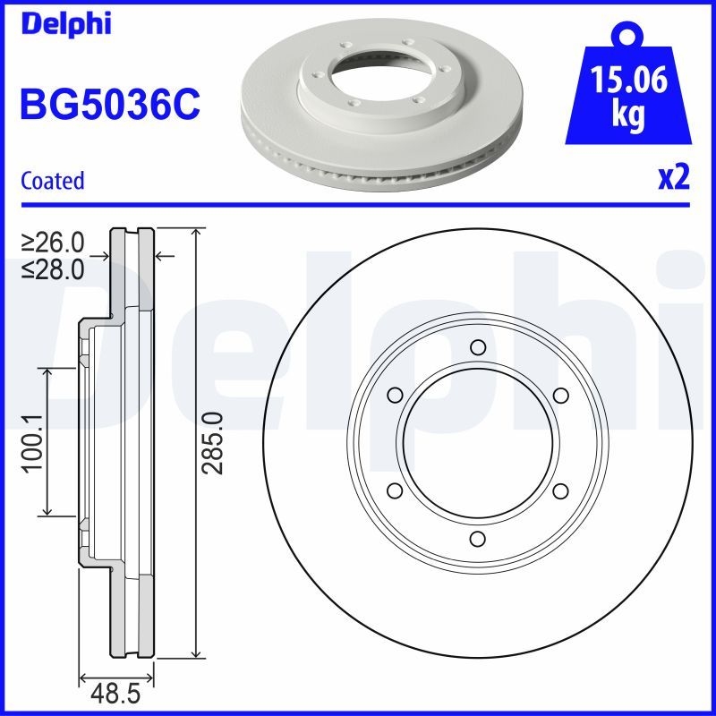 2x DELPHI Brake Disc