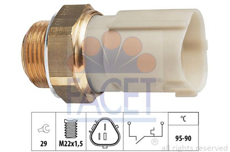 FACET Temperature Switch, radiator fan Made in Italy - OE Equivalent