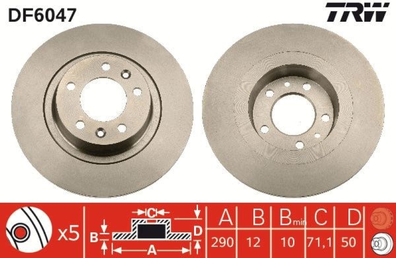 2x TRW Bremsscheibe