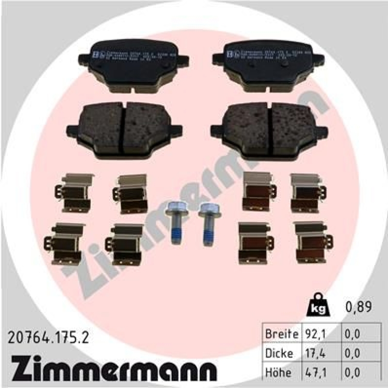 ZIMMERMANN Brake Pad Set, disc brake