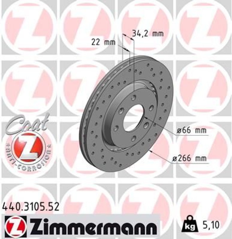 Zimmermann Sport Bremsscheiben + Zimmermann Bremsbeläge