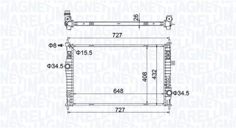 MAGNETI MARELLI Kühler, Motorkühlung