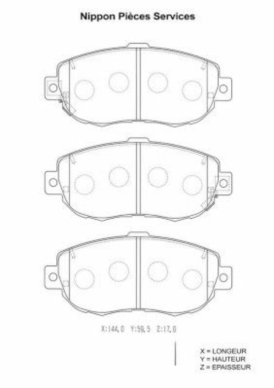 NPS Brake Pad Set, disc brake