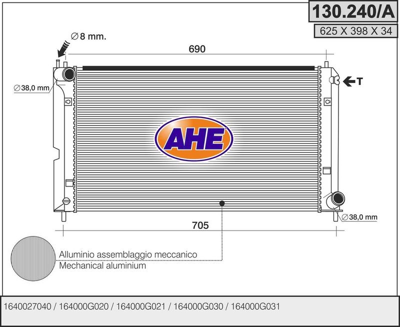 AHE Radiator, engine cooling