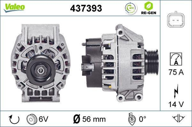 VALEO Alternator VALEO RE-GEN REMANUFACTURED