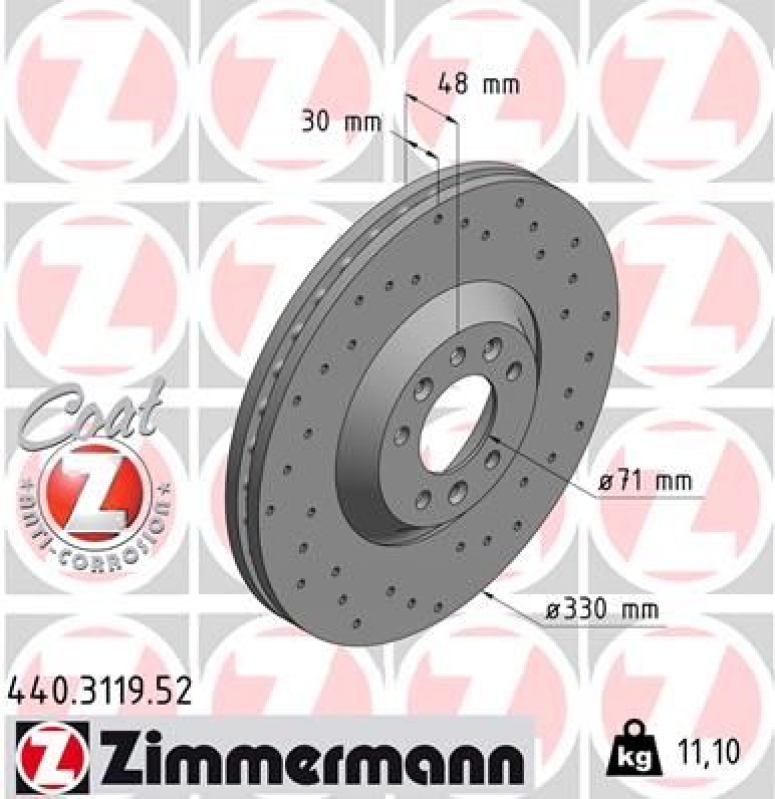 2x ZIMMERMANN Bremsscheibe SPORT COAT Z